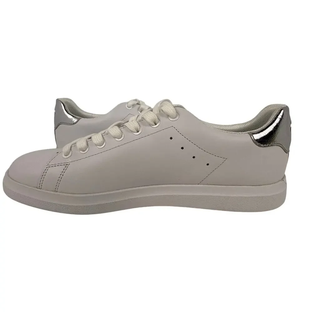 Tory Burch Howell Court Sneaker Women's Size 9 Low Top Leather White/Silver Logo